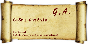 Győry Antónia névjegykártya